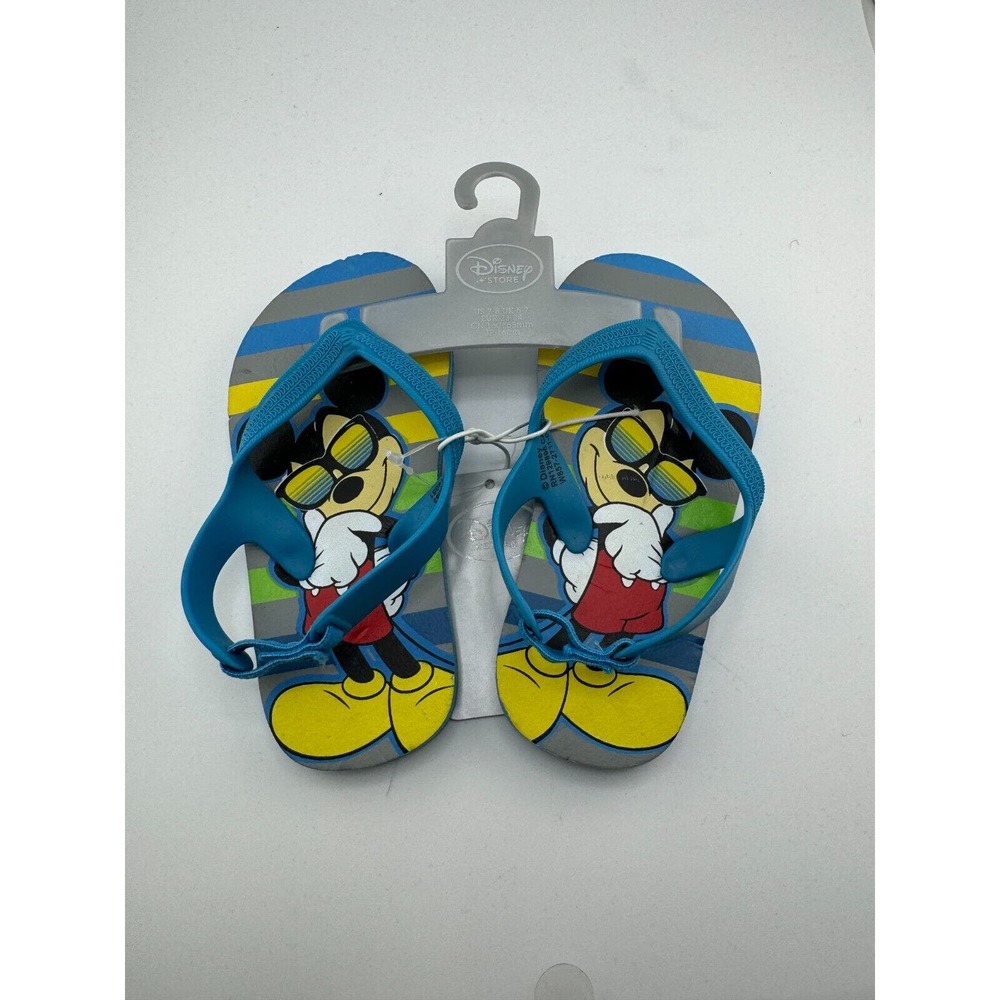 NWT Disney Beach Sandals Flip Flops Boys Size 7/8 Mickey Mouse Comfort Outdoor